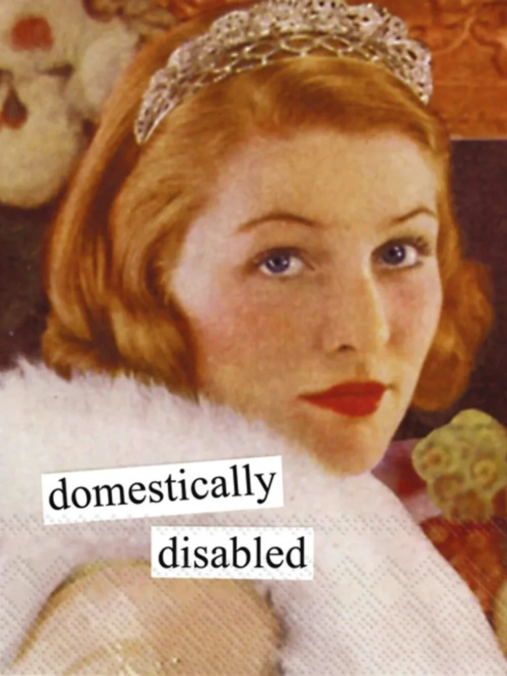 Quirky Retro Cocktail Napkin Set - Domestically Disabled Fun Hostess Gift for